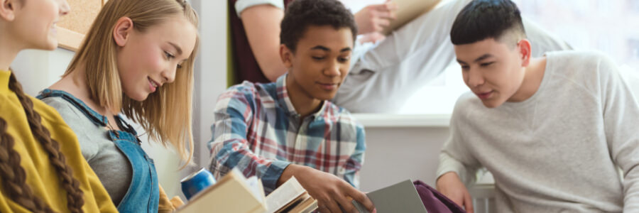 High School students studying